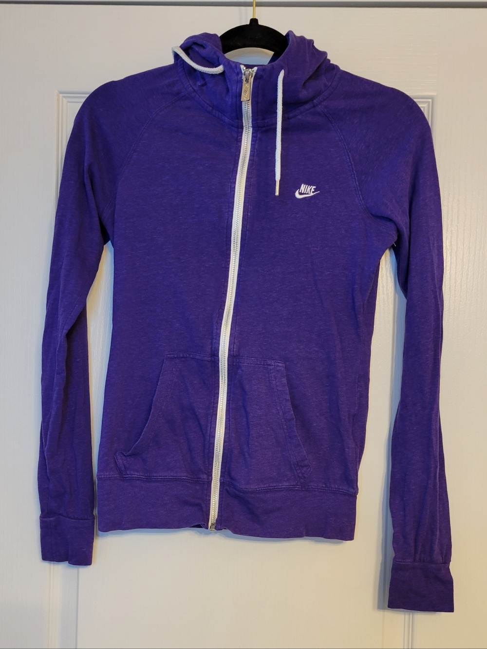 Nike | Women's Purple Full Zip Hooded Sweatshirt with White Trim